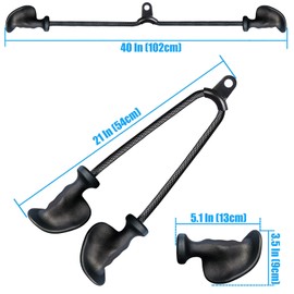Ergonomic Tricep Rope Pulldown Attachment, Upgraded Triceps Rope Cable Attachments for Gym, LAT PullDown Bar for Cable Machine, Tricep LAT Pulldown Attachments Workout Cable Attachments (Hand ROPE-04)