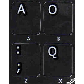Dvorak Non Transparent Black Background Keyboard Stickers for Computer LAPTOPS Desktop