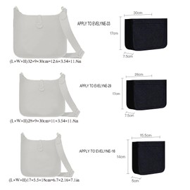Organizador de fieltro para Hermes Evelyne 33 bolsas Evelyne GM bolsas insertadas - organizador de cartera - 1003negro-L