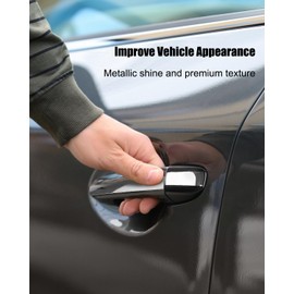 EMIHO Rear Left Exterior Door Handle Fit for Toyota Avalon 2013 2014 2015 2016 2017 2018, Chrome Plating