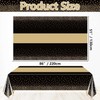 4 Pack Black and Gold Tablecloths - 86.6"x51.2" Rectangular Black