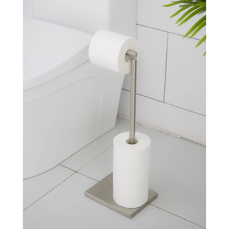 Toilet Paper Holder Stand, Free Standing Toilet Paper Roll Holder