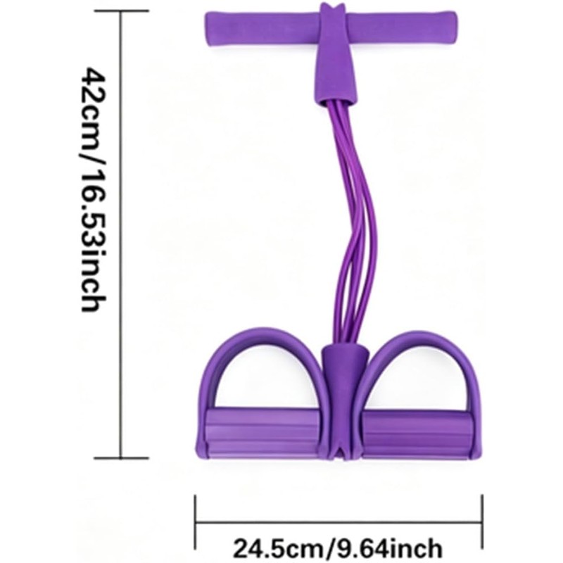 Pedal Resistance Band with Handle, 6-Tube Elastic Exercise Bands, Multifunctional