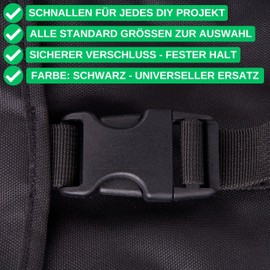 Your Day Mate Black Plastic Buckles for Webbings, Snap Fastener, Replacement Buckle, Buckle Repair, Backpack Strap Buckle, Buckle Strap, 10mm 50pcs