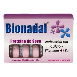 Proteína De Soya Con Calcio 60 Tabletas Bio Salud Suplemento Nutricional                                                                              