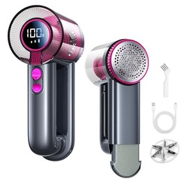 DRFLASH 2-in-1 Fabric Shaver Rechargeable - 3 Speeds Lint Remover with Digital LED Display & Type-C Fast Charging Port, Electric Sweater Defuzzer for Clothes, Furniture, Couch, Blanket