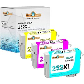 Houseoftoners Remanufactured for Epson 252XL Ink Cartridge High Yield Replacment for Epson 252XL Workforce WF-3620 WF-3640 WF-7110 WF7610 WF-7620-3 Pack (Multicolor)