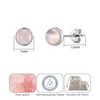 Rose Quartz Stud Earrings, Silver Plated, Rose Quartz