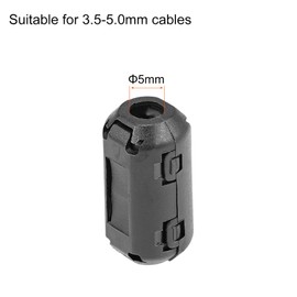 Rebower Clip-on Ferrite Ring Core- 5mm / Black / 5pcs