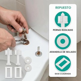 6 Piezas Tornillos Asiento Inodoro 3.9cm Pernos Repuesto Plástico Blanco Tapa WC Kit Montaje Superior Universal Reparación Baño Tuercas Ajuste Firme A
