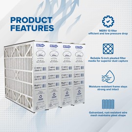 Trion Air Bear MERV 13 Air Purifier Filter Replacement with Factory Installed Double Gasket and Pleated Air Filter Media (4 Pack)