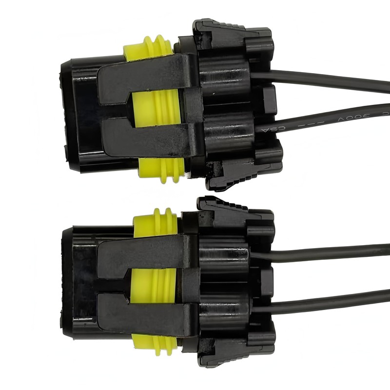 Headlight/Fog Light Bulb Connector Pigtail (2-Pack), 9005/HB3 9006/HB4 H10/9145 (PX20d/P22d/PY20d),