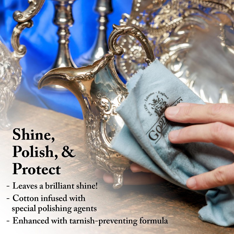 Goddard's Silver Polishing Cloth for Jewelry, Remove Tarnish on Plated