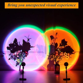 GTTFAE Dimmerabile Sunset Lamp 16 Colori La Testa Della Lampada Della Luce del Tramonto può Essere Ruotata, La Luce Notturna Ha Una Luce Ambientale Visiva Romantica