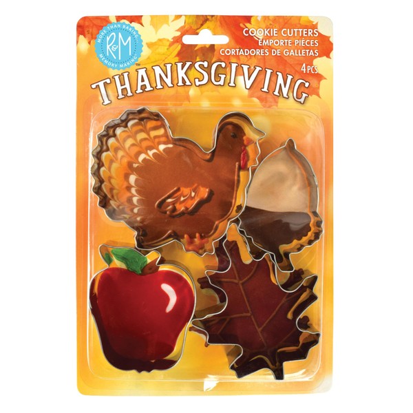 R&M International Thanksgiving Set Carded Cookie Cutter, 4 Pieces, Medium,