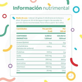 Gotas De Boswelia y Quercetina Para Niños Adicionado Con Vitamina C y Zinc 60 ml Ally Blend Kids B Life.