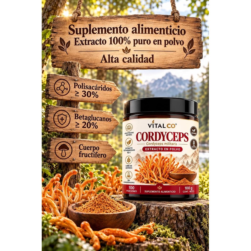 Hongo Cordyceps - Extracto Puro en Polvo 100 g -