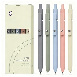 FIOVER - Bolígrafos de gel, 5 unidades de 0.020 in de secado rápido, tinta negra, punta fina, bolígrafos de escritura suave, serie de alta gama para s