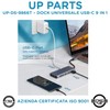 UP PARTS USB Hub Docking Station UP-DS-9866T 9 in 1