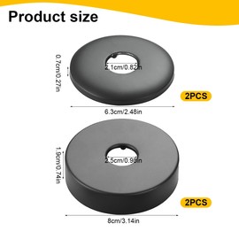 VYIBPDY 2 x Diameter 21 mm 2 x Diameter 25 mm Cover Rosette Black Rosette Black Pipe Cover Threaded Rosette Rosette Faucet Rosette for Shower Taps, Taps, Radiators