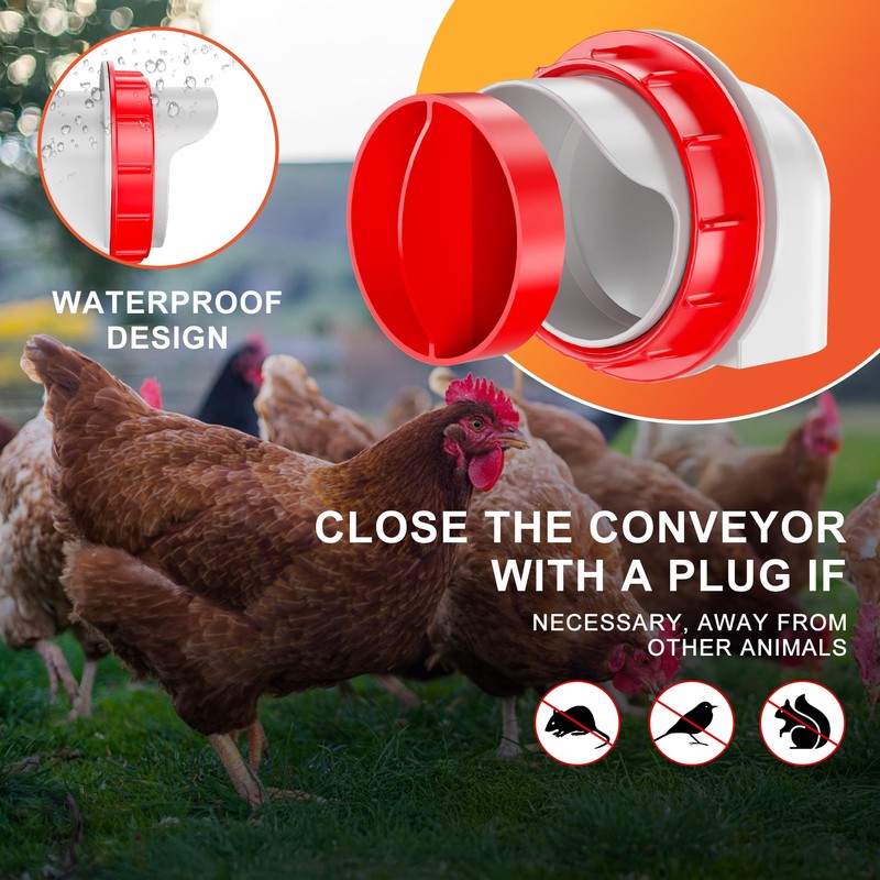 ZenxyHoC Chicken Feeders and Waterers, 8 Ports Chicken Feeder No