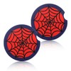 2pcs Red Spider Web Car Coasters, Non-Scratch Cork Base Cup