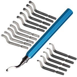 COLYUPO Deburring Tools Kit with 15Pcs Extra Blades Metal Deburring Cutter Edge Burr Removal Hand Tool for Resin Copper Iron PVC 3D Printed Plastic Edges