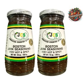 JCS Boston Jerk Seasoning Hot | Bold & Spicy Flavor | Product of Jamaica | 10oz - 2 Pack
