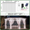 Ryblgled 300 LED Battery Operated Curtain Lights,10ftx10ft Battery Power Fairy
