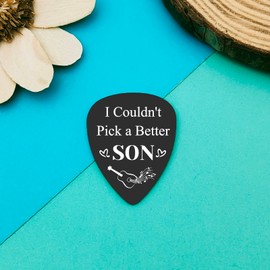 Son Gifts from Mum Dad Musician Guitar Player Son Gift Inspirational Gifts Guitar Pick Gifts for Guitar Player Best Son Stainless Steel Guitar Picks Graduation Christmas Birthday Gift for Son
