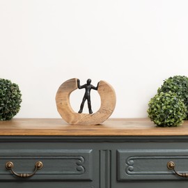 Moritz Sculpture I Dispute Simple I 22 x 7 x 17.5 cm I Wooden Decoration I Sculpture Decoration I Modern I Living Room I Made of Wood I Wooden Sculpture