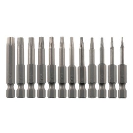 VESTTIO Torx Security Screwdriver Bit Set T5-T40 12PCS 1/4 Inch Hex Shank 2 Inch/50 mm Length S2 Steel Tamper Proof Star 6 Point with Magnetic for Power Screwdriver Drill