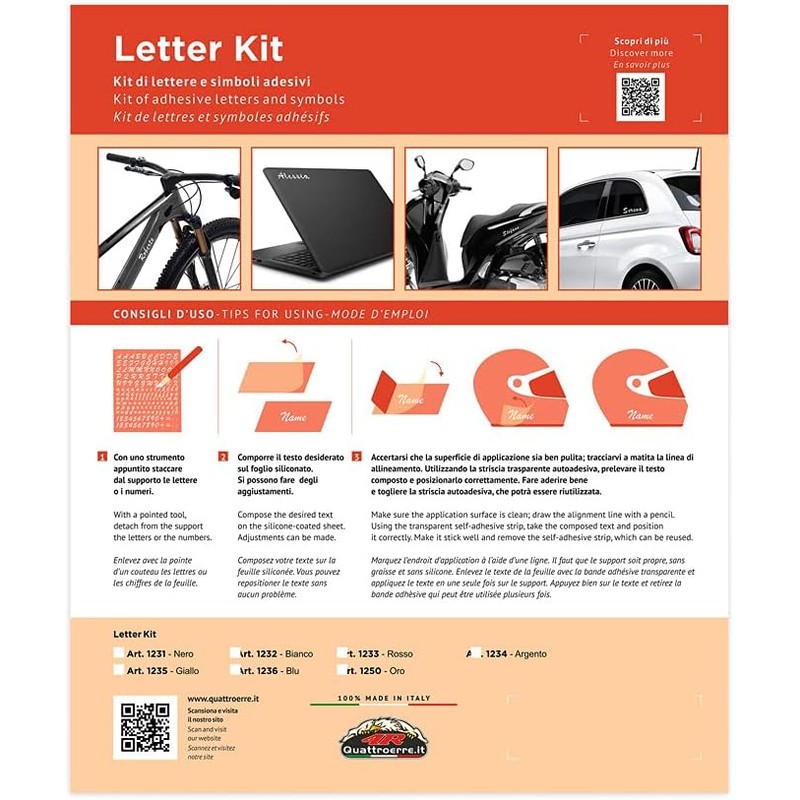 Kit de letras adhesivas, amarillo