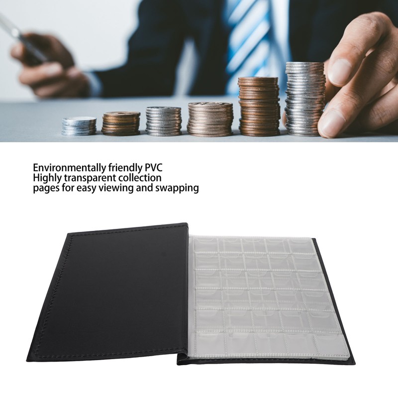 Coin Collecting Holder Album 250 Pockets Transparent PVC Thick Waterproof