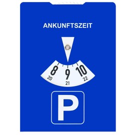 kaiser24 Pack of 5 Cardboard Parking Discs Blue 11 x 15 cm, 5 x Car Parking Discs with Fuel Consumption Calculator on the Back - Eco-Friendly, Durable and Easy to Read
