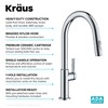 KRAUS Oletto Single Handle Pull Down Kitchen Faucet in Chrome,