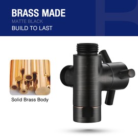 PDPBath Brass 3 Way Shower Arm Diverter Valve, Shower Mixer for Handheld Shower Head and Fixed Shower Head, G1/2 Universal Connection - Oil Rubbed Bronze