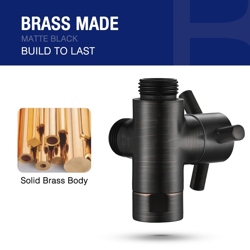 PDPBath Brass 3 Way Shower Arm Diverter Valve, Shower Mixer