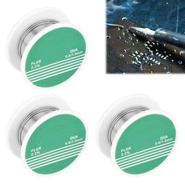 3Pcs Solder Wire (0.8mm), Soldering Flux with Rosin Core Soldering Iron Excellent Activity Solder Wick Silver Solder Flux Low Melt for Electronic Electrical Soldering Components Repair and DIY(20g)