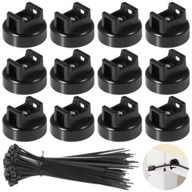 Magnetic Cable Zip Tie Mounts, 50 Pcs Magnets with 200 Pcs Cable Zip Ties, Multipurpose Magnetic Cable Holder for Cable Management, Wire Management Bases, Wire Cable Clips