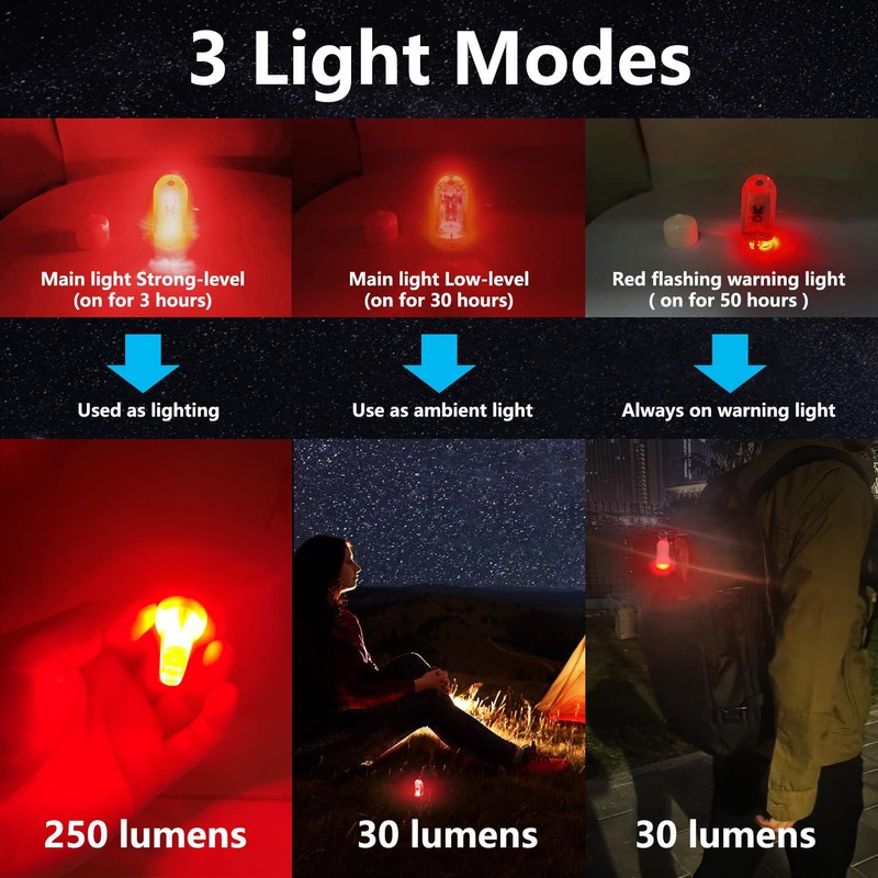 DOKEEP USB Mini LED Lantern, 2 Pack Waterproof EDC Keychain