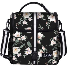 VLM Lunch Box for Women, Insulated Lunch Bag Women with Adjustable Shoulder Strap, Cute Lunch Tote Bag for Work,Picnic,Camping