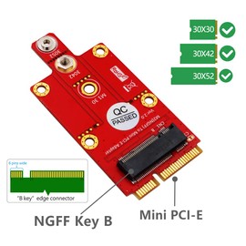 M.2 (NGFF) Key B to Mini PCI-E Adapter for 3G/4G/5G Module