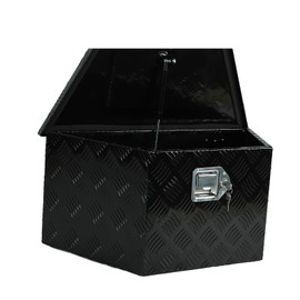 smileracing 26 Inch Aluminum Trailer Tongue Tool Box, Aluminum Storage Tool Box, for Trailer Tongue with Lock and 2 Keys, 5 Bar Tread Pattern - 26"X13.25"X12"