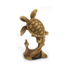 unison gifts MME-176 5 INCH WOODLIKE SEA Turtle Swimming, Multicolor