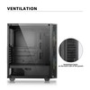 Gaming Case Mid-Tower with Tempered Glass Side Panel, 2x200mm ARGB