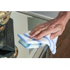 VIKING Bulk Edgeless Microfiber Cleaning Cloths, White and Blue Stripe,
