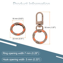 QUARKZMAN 30 Stück Hummerklaue Karabiner Schlüsselanhänger Schwenk Trigger Clips Zinklegierungen Bunte Schlüsselanhänger Clip Snap Haken Splint Ringe für DIY Schmuckherstellung, Braun