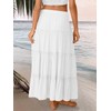 Trendy Queen Fall Maxi Skirts for Women White Dress Beach