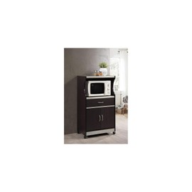 HomeStock Modern Motifs Microwave Cart - 45.4" x 23.6" x 15.5" - Functional Kitchen Storage with Wheels for Microwave and Utensils